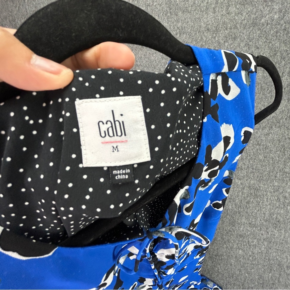 Cabi Blue Abatract Untamed Print W Polka Dot Lini… - image 6